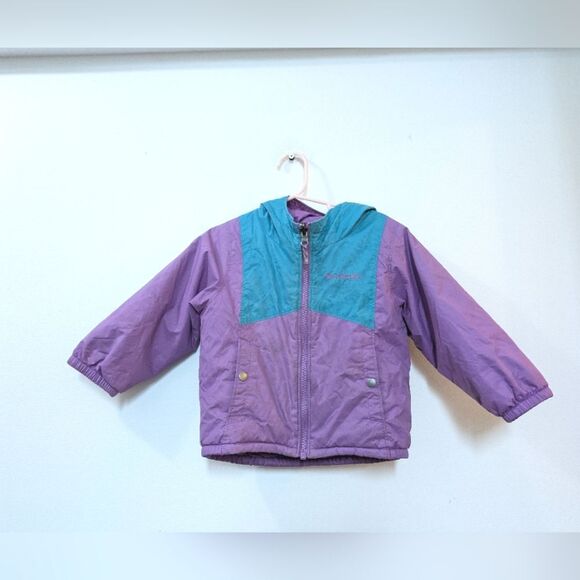 Columbia Reversible Purple Hooded Jacket, Girls 2T - Picture 1 of 14